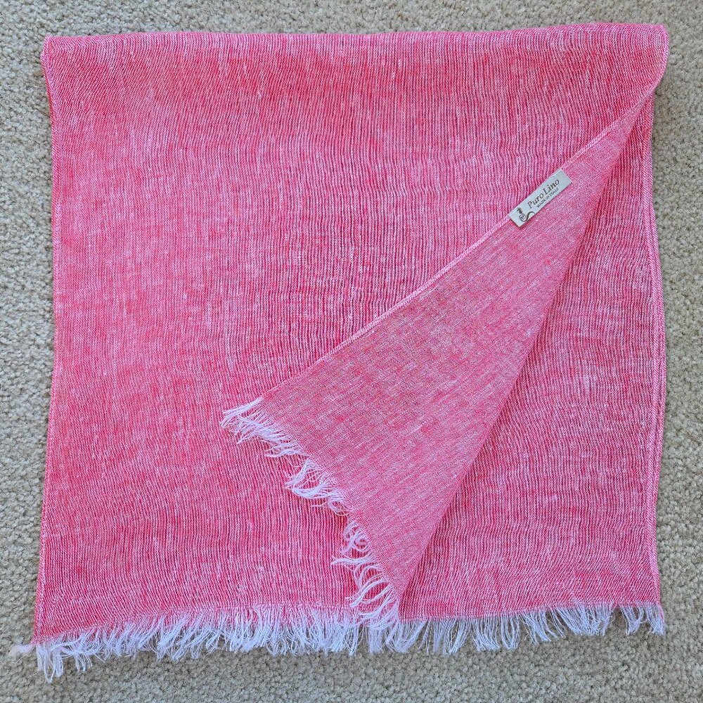 NWOT Puro Lino Italian Linen Scarf Pink